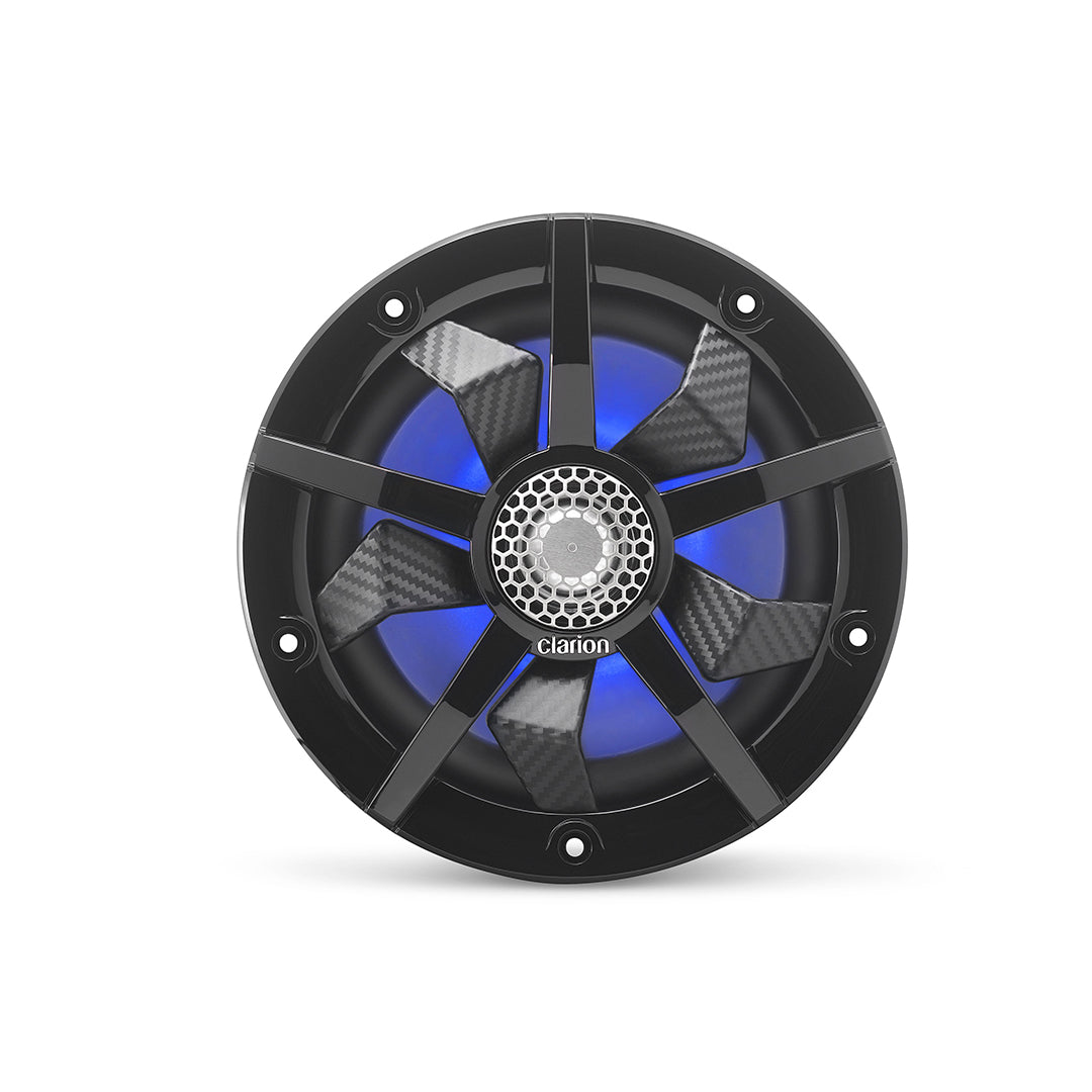 Clarion CM1623RL, 6.5" 2-way Marine Speakers w/ RGB illumination Includes Black & Silver Grilles