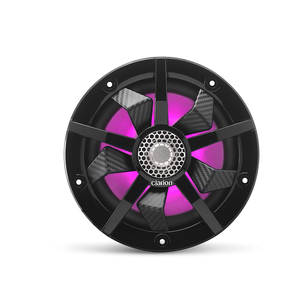 Clarion CM1623RL, 6.5" 2-way Marine Speakers w/ RGB illumination Includes Black & Silver Grilles