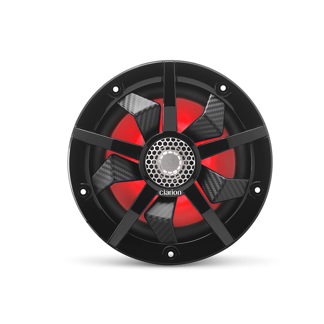 Clarion CM1623RL, 6.5" 2-way Marine Speakers w/ RGB illumination Includes Black & Silver Grilles