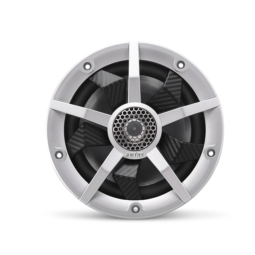 Clarion CM1623RL, 6.5" 2-way Marine Speakers w/ RGB illumination Includes Black & Silver Grilles