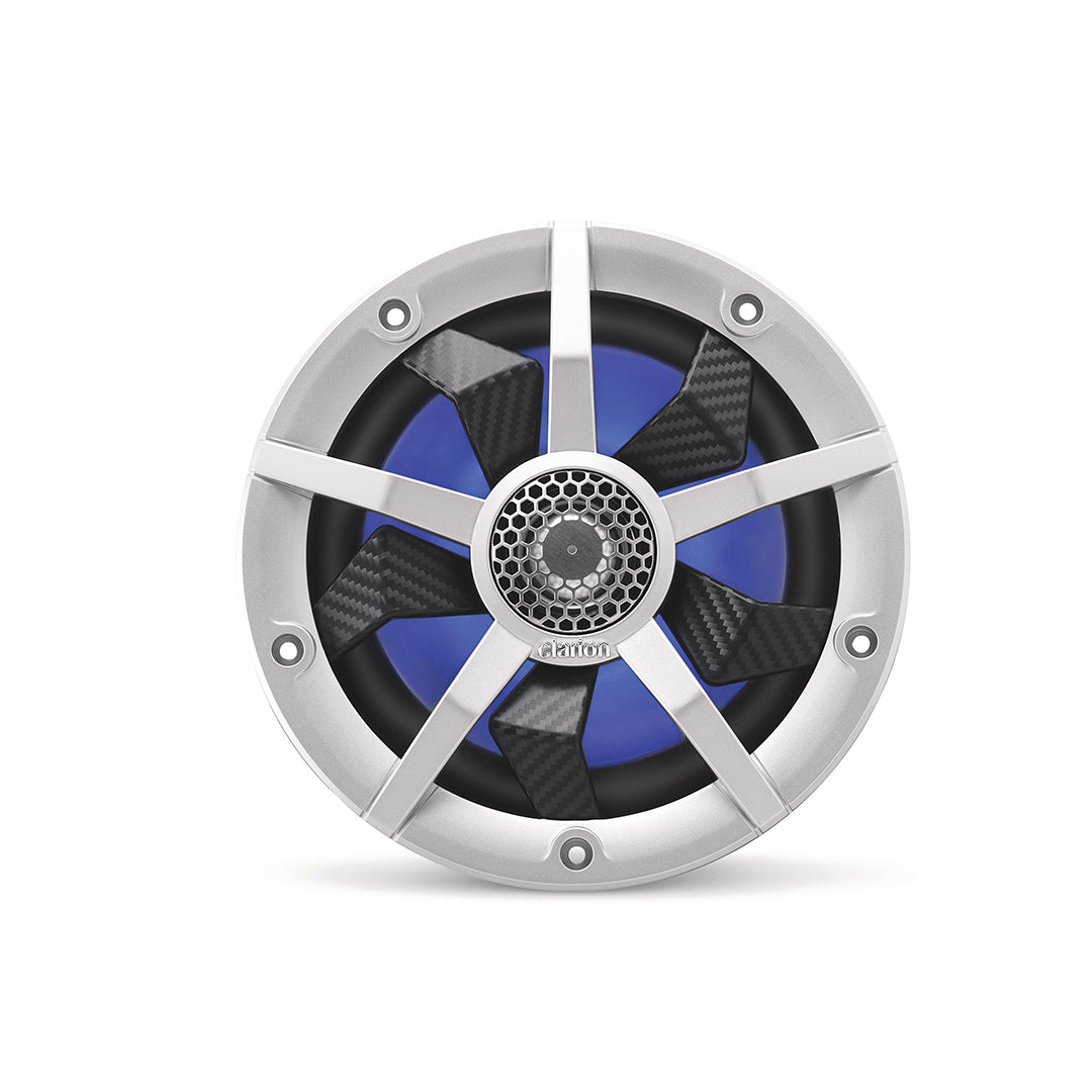 Clarion CM1623RL, 6.5" 2-way Marine Speakers w/ RGB illumination Includes Black & Silver Grilles