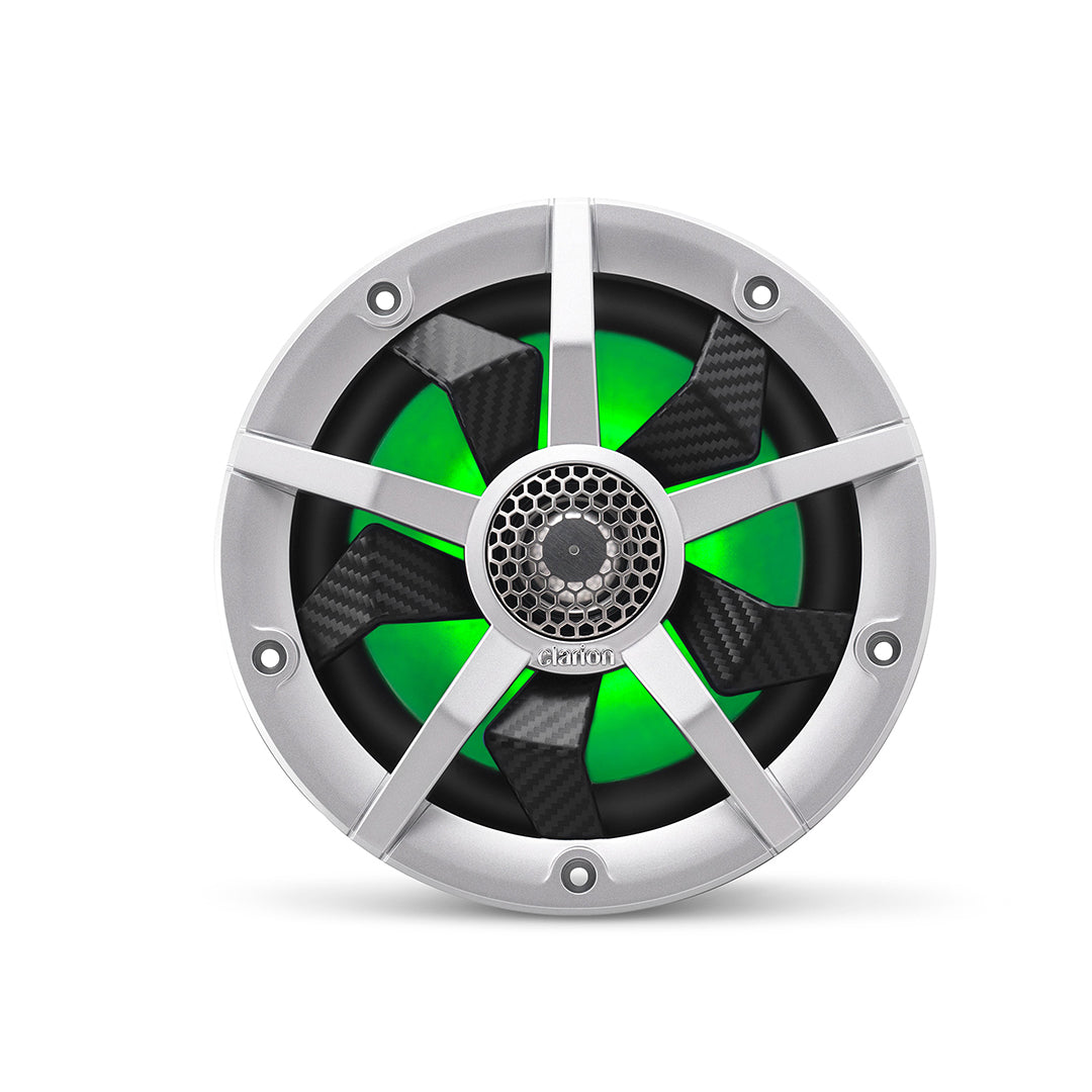 Clarion CM1623RL, 6.5" 2-way Marine Speakers w/ RGB illumination Includes Black & Silver Grilles