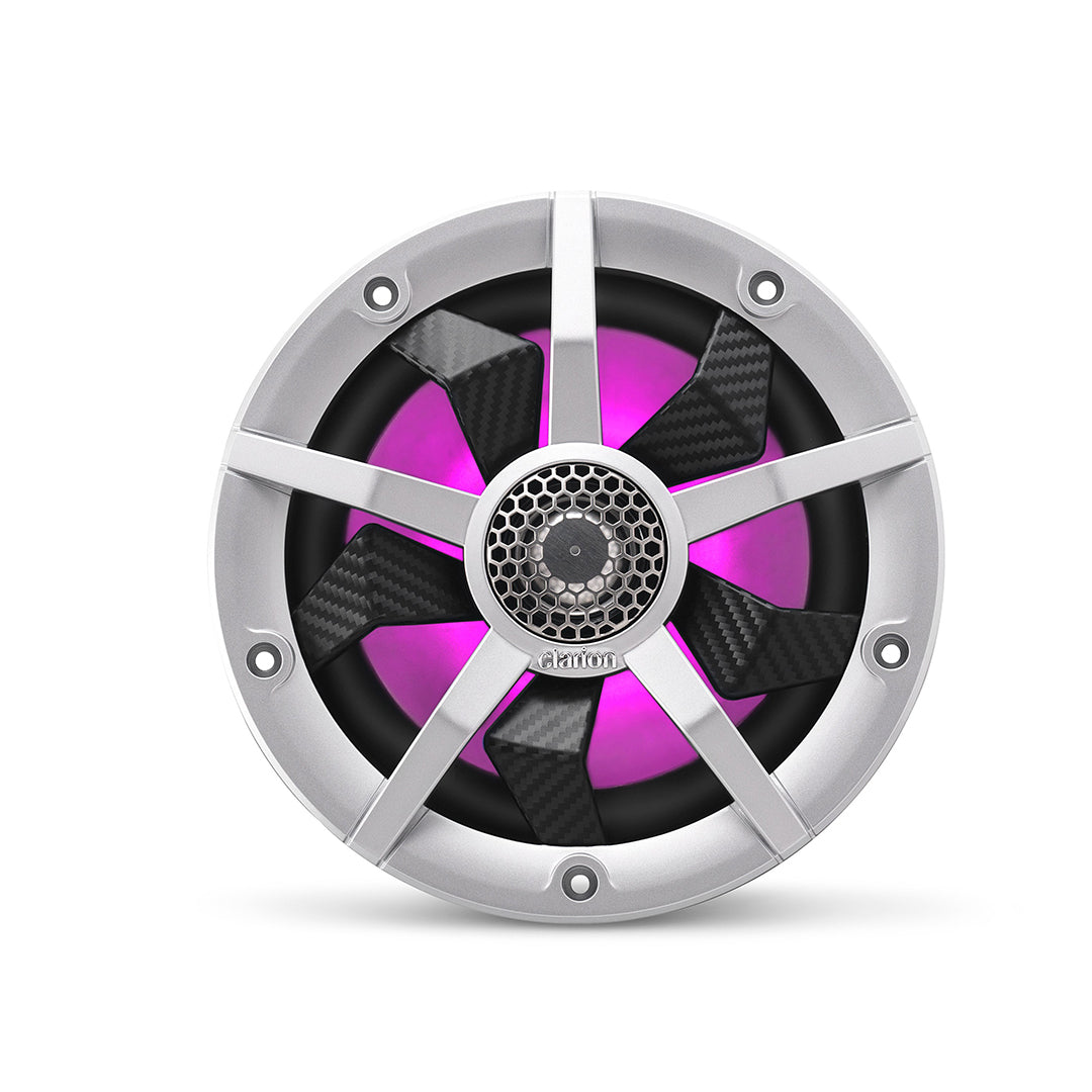 Clarion CM1623RL, 6.5" 2-way Marine Speakers w/ RGB illumination Includes Black & Silver Grilles