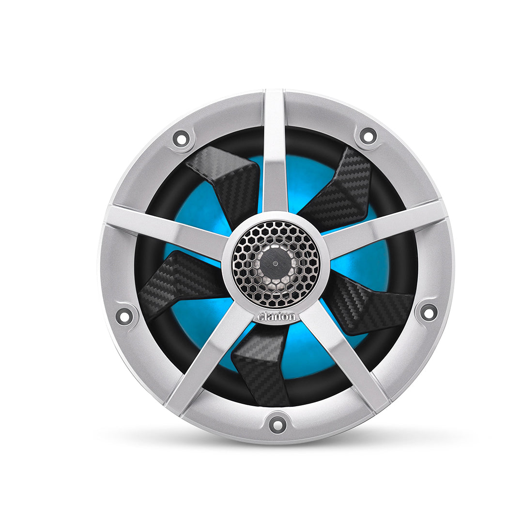 Clarion CM1623RL, 6.5" 2-way Marine Speakers w/ RGB illumination Includes Black & Silver Grilles