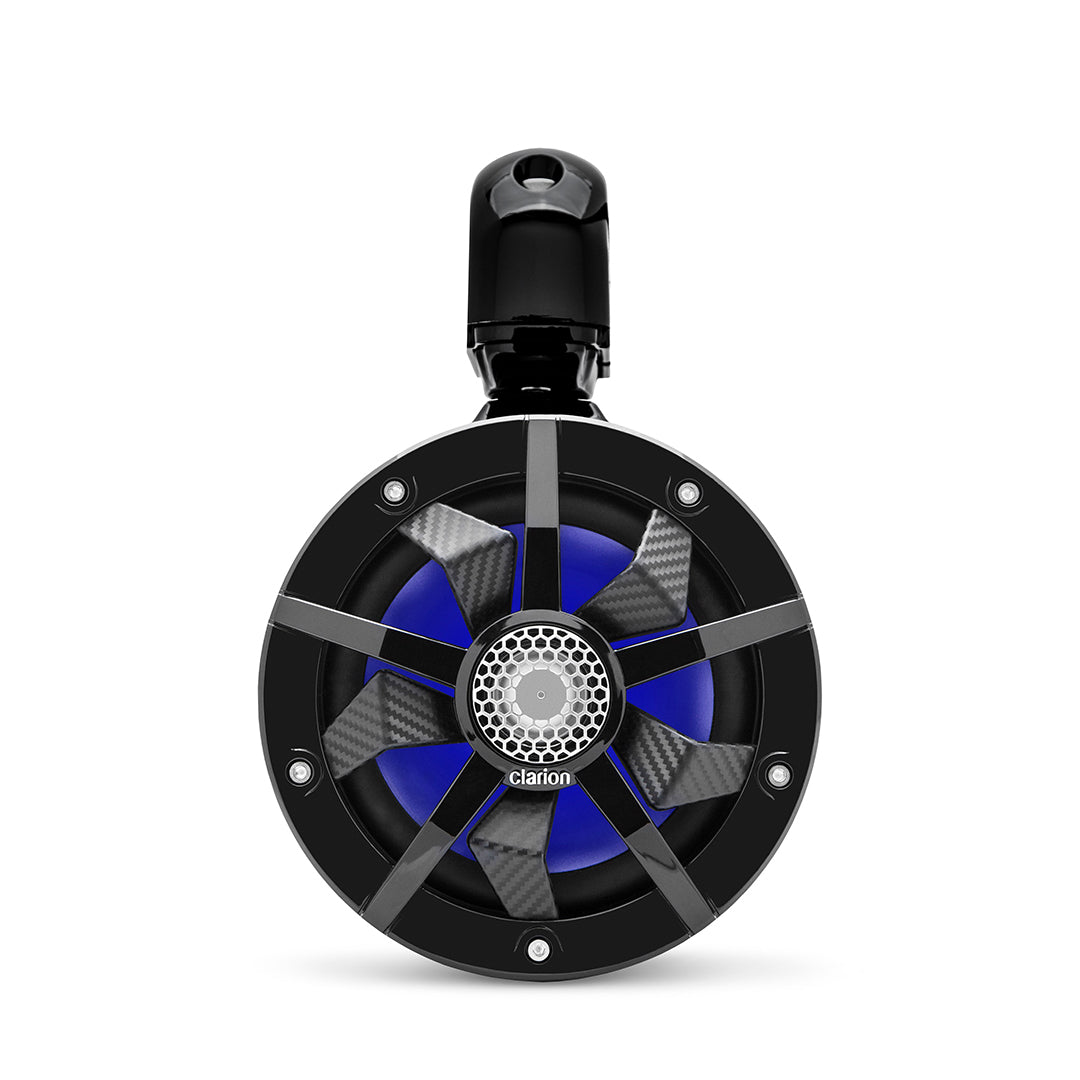Clarion CM1624TB, 6.5" Black 2-way Marine Tower Speakers w/ RGB illumination