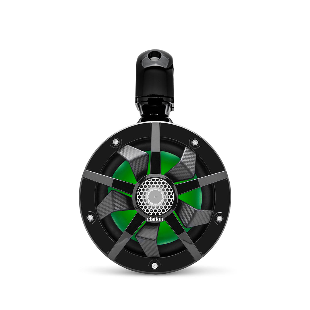 Clarion CM1624TB, 6.5" Black 2-way Marine Tower Speakers w/ RGB illumination