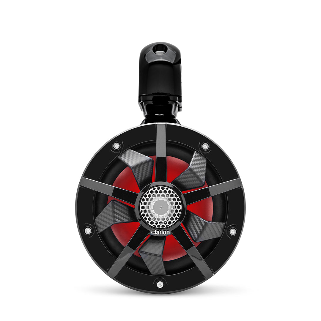 Clarion CM1624TB, 6.5" Black 2-way Marine Tower Speakers w/ RGB illumination