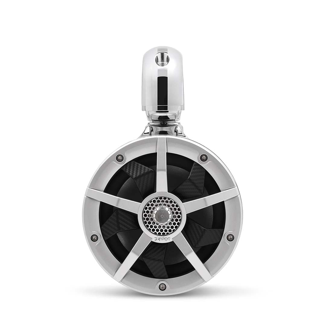 Clarion CM1624TS, 6.5" Silver 2-way Marine Tower Speakers w/ RGB illumination