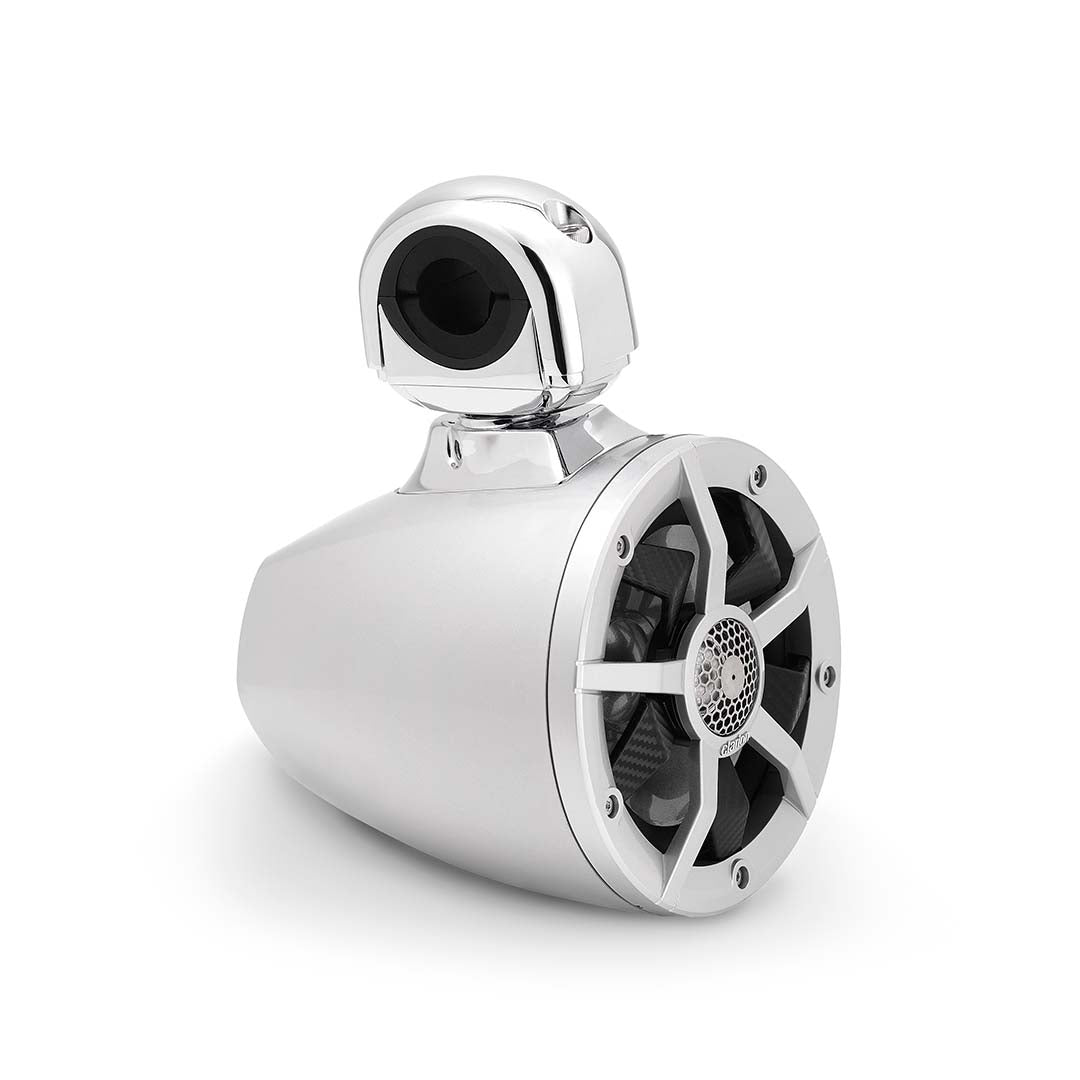 Clarion CM1624TS, 6.5" Silver 2-way Marine Tower Speakers w/ RGB illumination