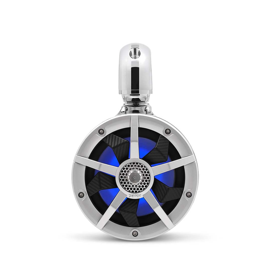 Clarion CM1624TS, 6.5" Silver 2-way Marine Tower Speakers w/ RGB illumination