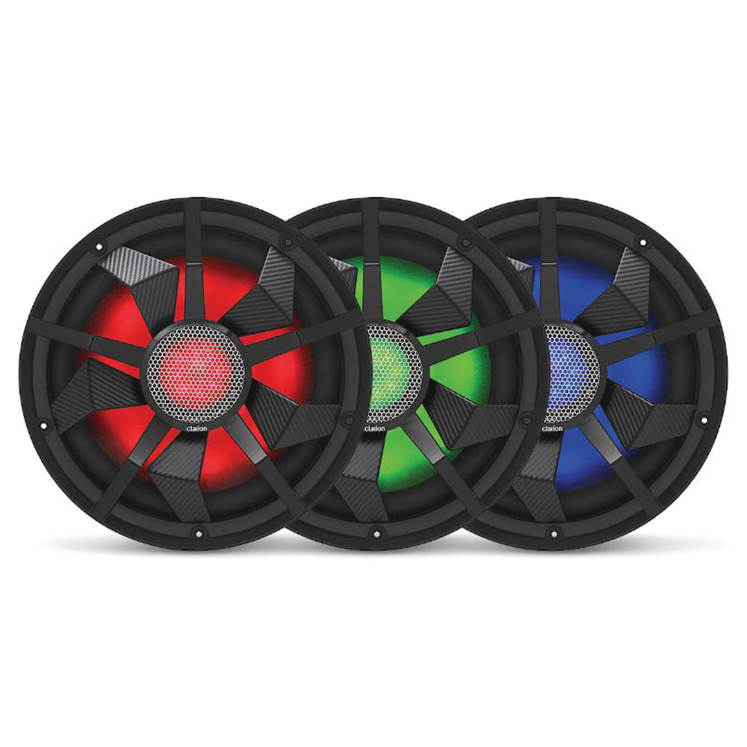 Clarion CM3013WL, 12" DVC 2-Ohm Marine Subwoofer w/ RGB illumination