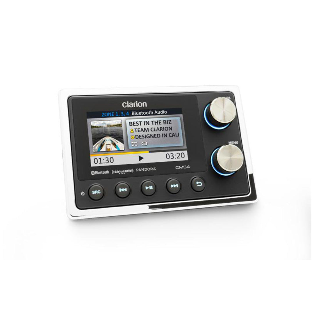 Clarion CMS4, 4-Zone Marine Digital Media Receiver with Watertight Commander