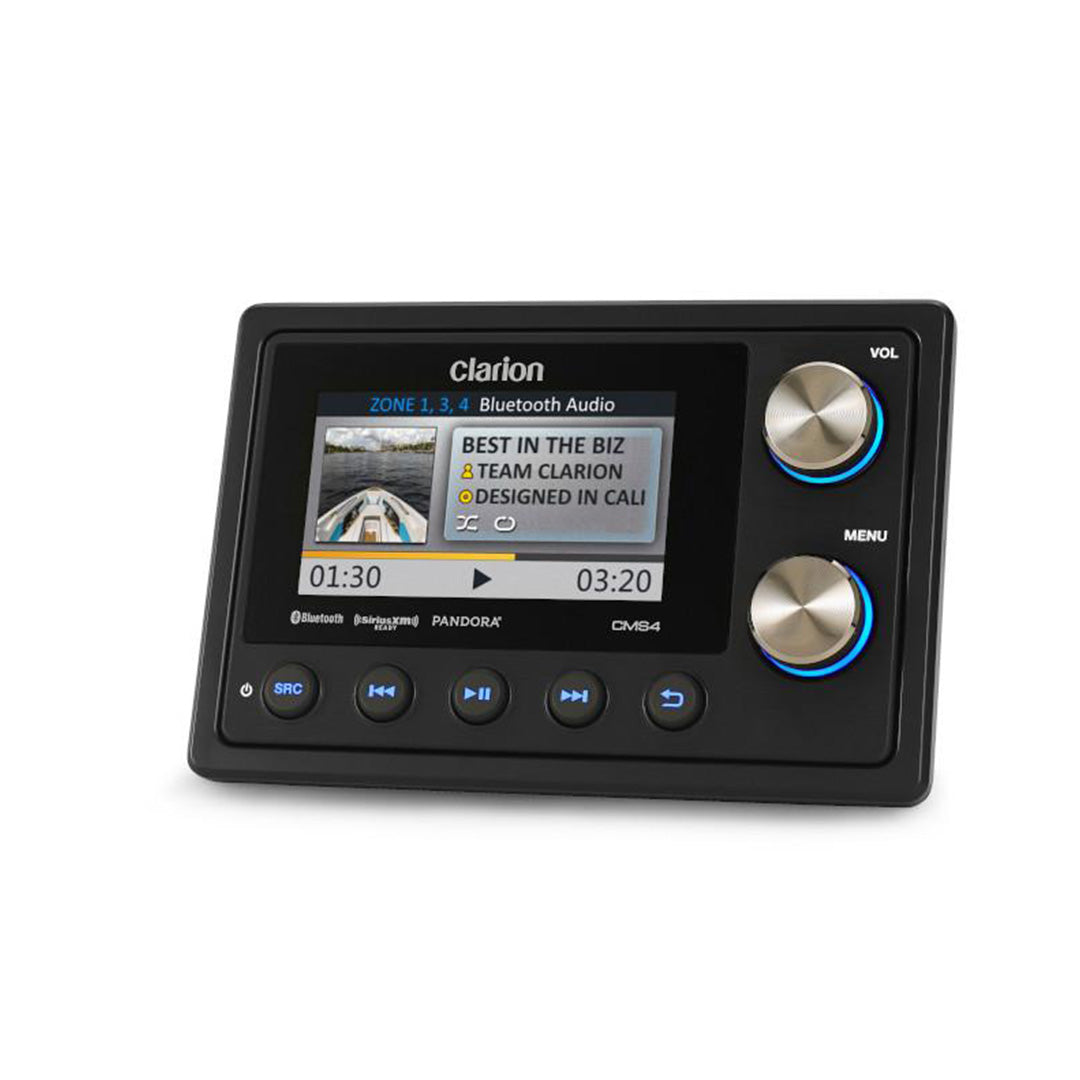 Clarion CMS4, 4-Zone Marine Digital Media Receiver with Watertight Commander