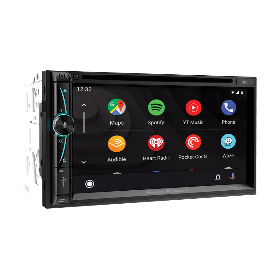 Power Acoustik CPAA-70D, 2-DIN 7" DVD Source Unit w/ Apple CarPlay, Android Auto & Bluetooth