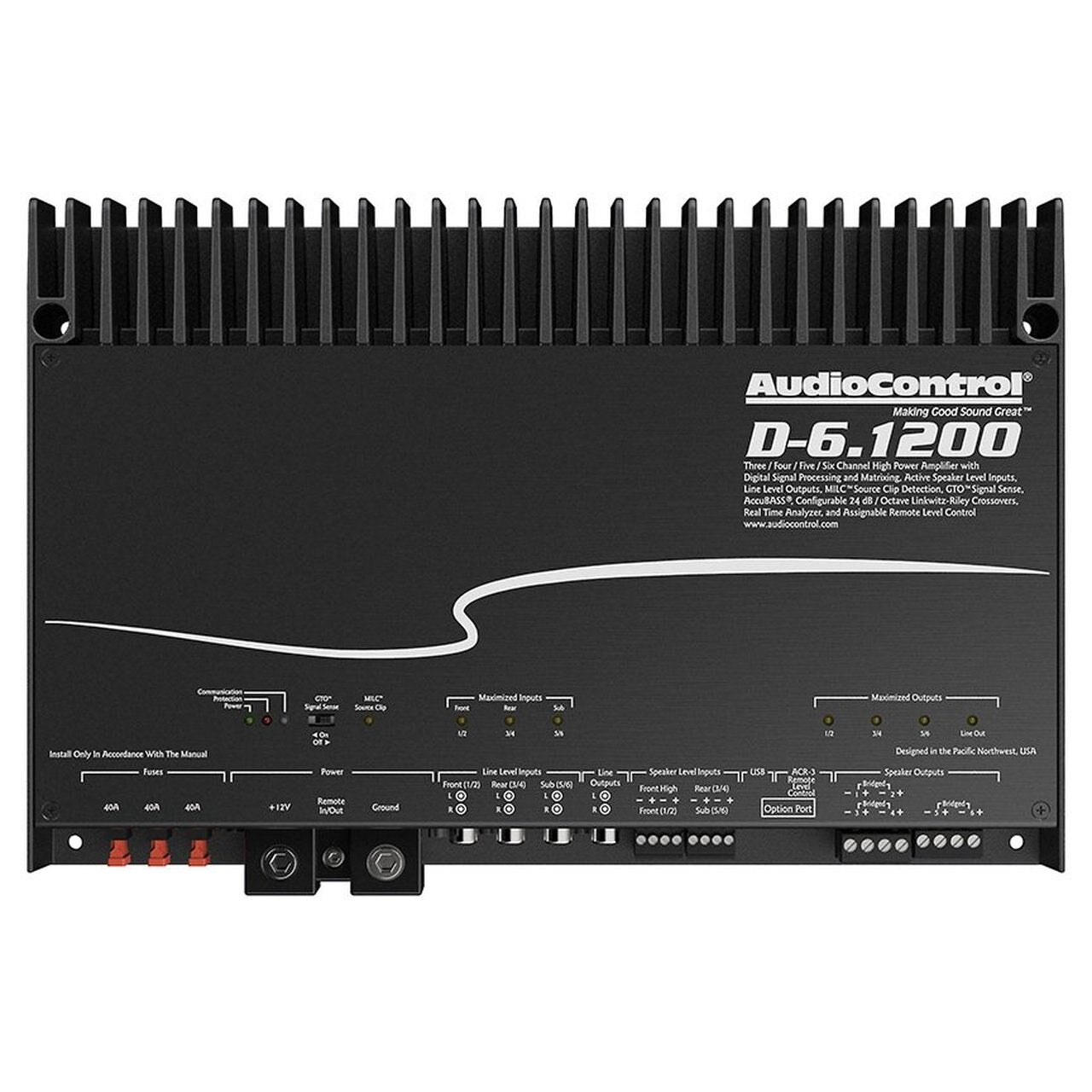 AudioControl D-6.1200, Matrix DSP Class D 6 Channel Car Amplifier w/ DSP