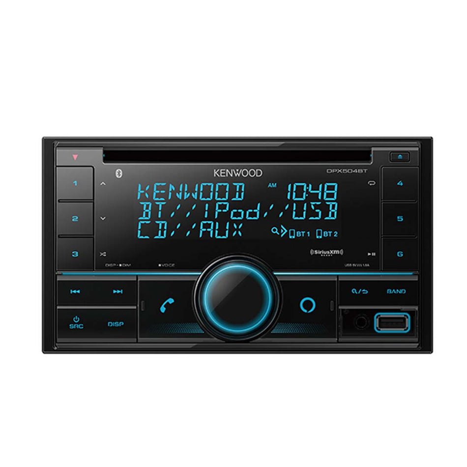 Kenwood DPX504BT, Double Din CD Receiver w/ Bluetooth, Front USB, SiriusXM Ready - Alexa Built-in