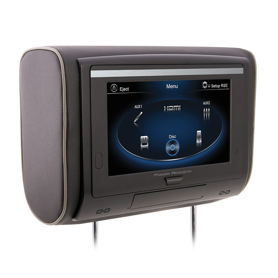 Power Acoustik HDVD-94T, Universal DVD Headrest w/ 9" LCD Tou Channel Screen, 3 Color  Channelangeable