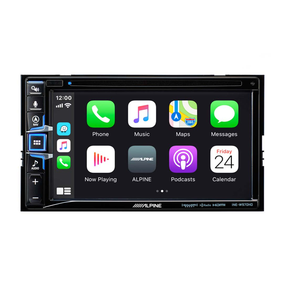 Alpine INE-W970HD, 6.5" Double Din Navigation CD/DVD Receiver w/CarPlay and Android Auto