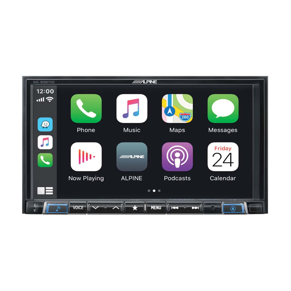 Alpine INE-W987HD, 7" Mech-less Navigation Receiver w/ CarPlay & Android Auto