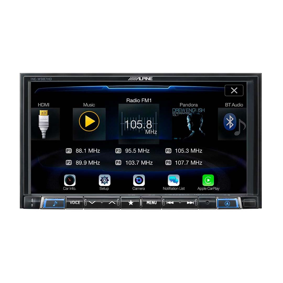 Alpine INE-W987HD, 7" Mech-less Navigation Receiver w/ CarPlay & Android Auto