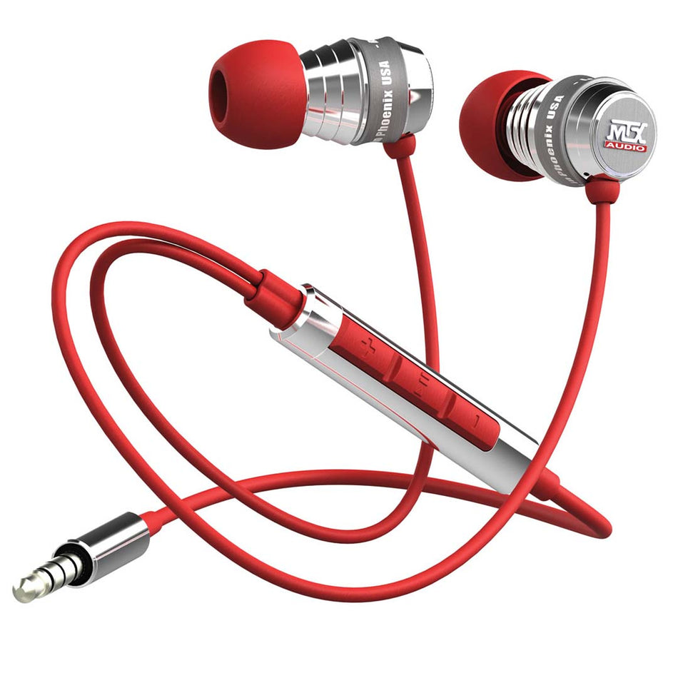MTX IX2 RED, THUNDER In Ear Monitor Earbuds - Red