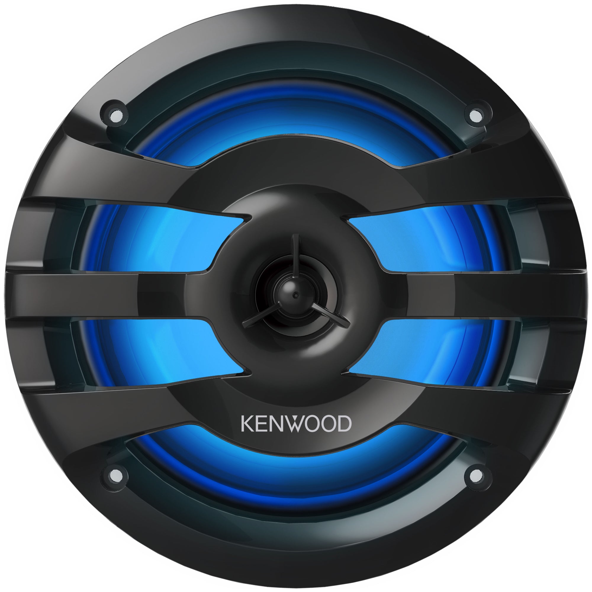 Kenwood KFC-1673MRBL, 6.5" 2-Way Coaxial Marine / Motorsport Speaker w/ LED Lighted Black Grille - 260W