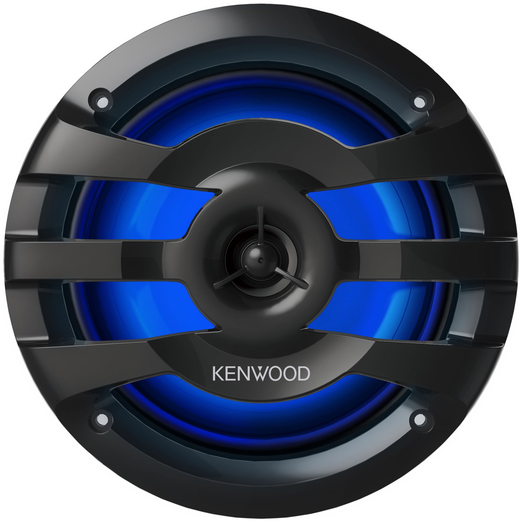 Kenwood KFC-1673MRBL, 6.5" 2-Way Coaxial Marine / Motorsport Speaker w/ LED Lighted Black Grille - 260W