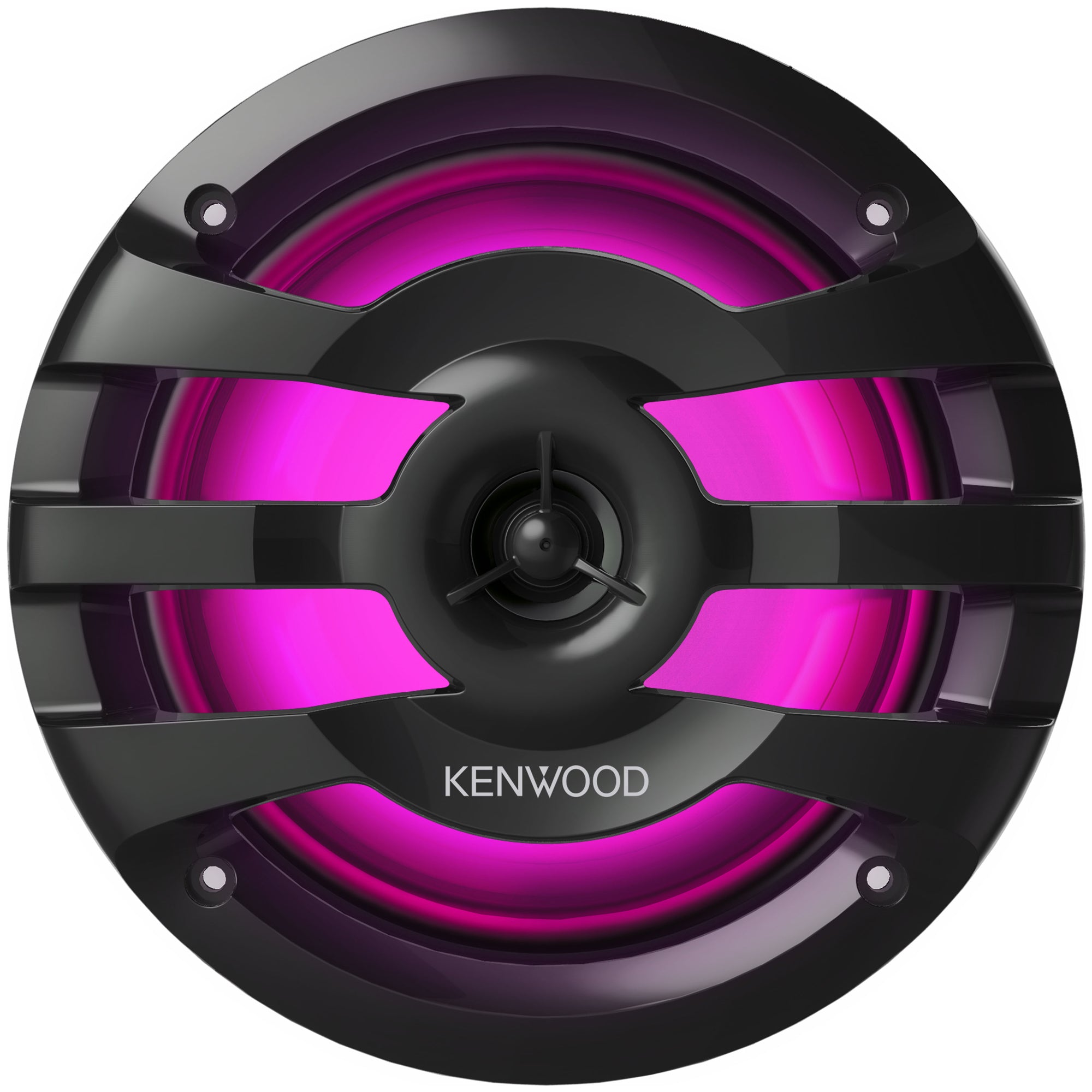 Kenwood KFC-1673MRBL, 6.5" 2-Way Coaxial Marine / Motorsport Speaker w/ LED Lighted Black Grille - 260W