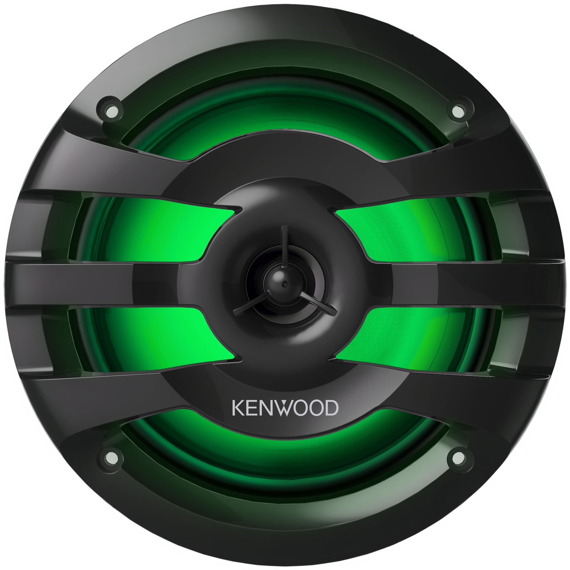 Kenwood KFC-1673MRBL, 6.5" 2-Way Coaxial Marine / Motorsport Speaker w/ LED Lighted Black Grille - 260W