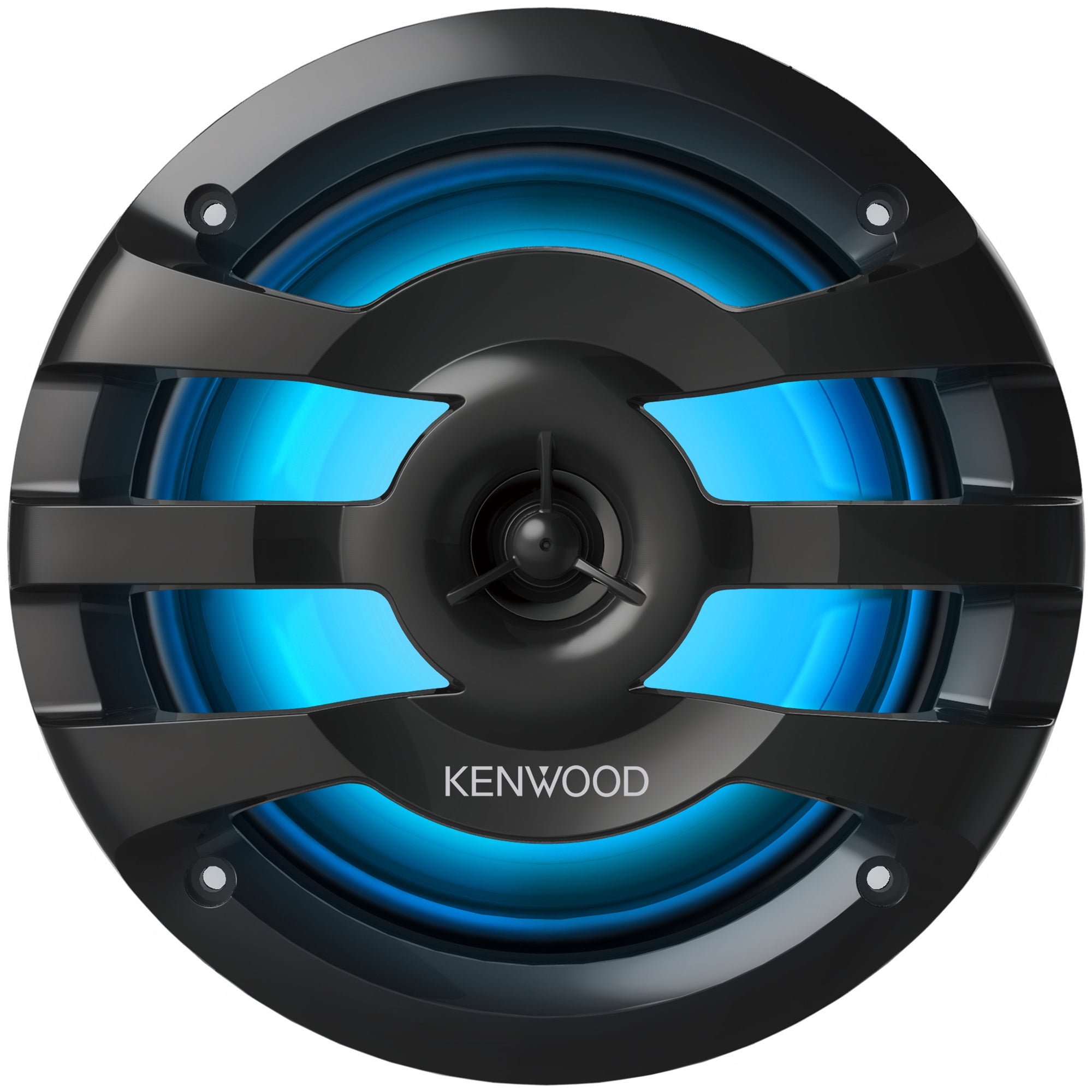 Kenwood KFC-1673MRBL, 6.5" 2-Way Coaxial Marine / Motorsport Speaker w/ LED Lighted Black Grille - 260W