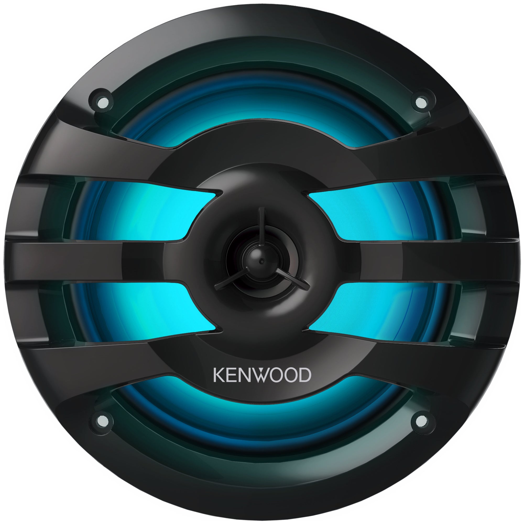 Kenwood KFC-1673MRBL, 6.5" 2-Way Coaxial Marine / Motorsport Speaker w/ LED Lighted Black Grille - 260W