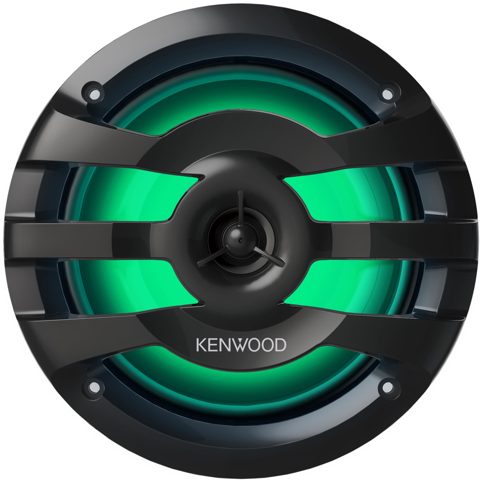 Kenwood KFC-1673MRBL, 6.5" 2-Way Coaxial Marine / Motorsport Speaker w/ LED Lighted Black Grille - 260W
