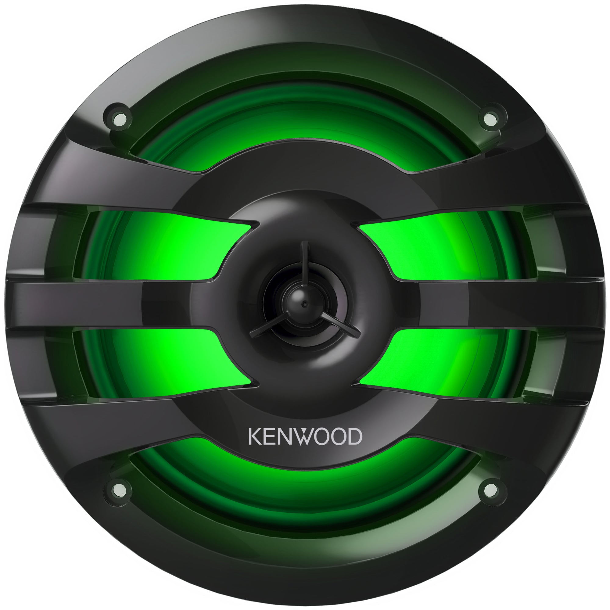 Kenwood KFC-1673MRBL, 6.5" 2-Way Coaxial Marine / Motorsport Speaker w/ LED Lighted Black Grille - 260W