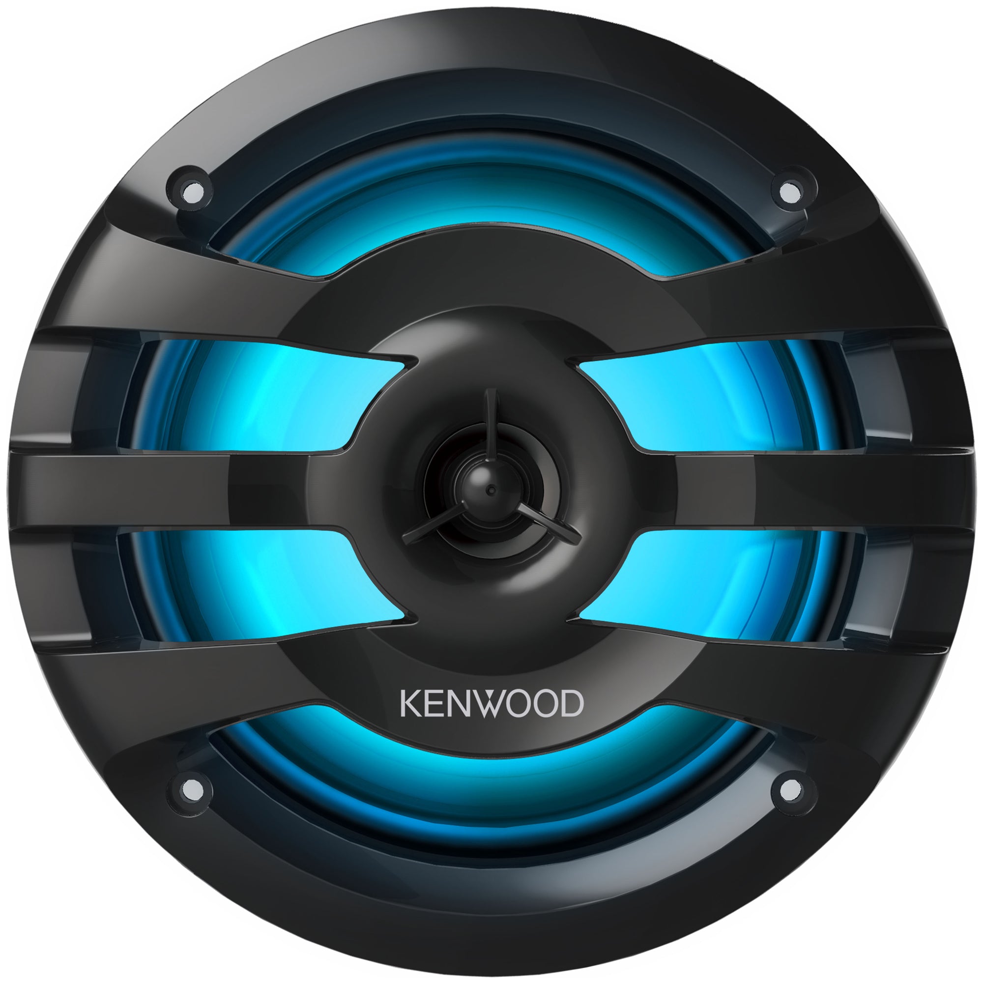 Kenwood KFC-1673MRBL, 6.5" 2-Way Coaxial Marine / Motorsport Speaker w/ LED Lighted Black Grille - 260W