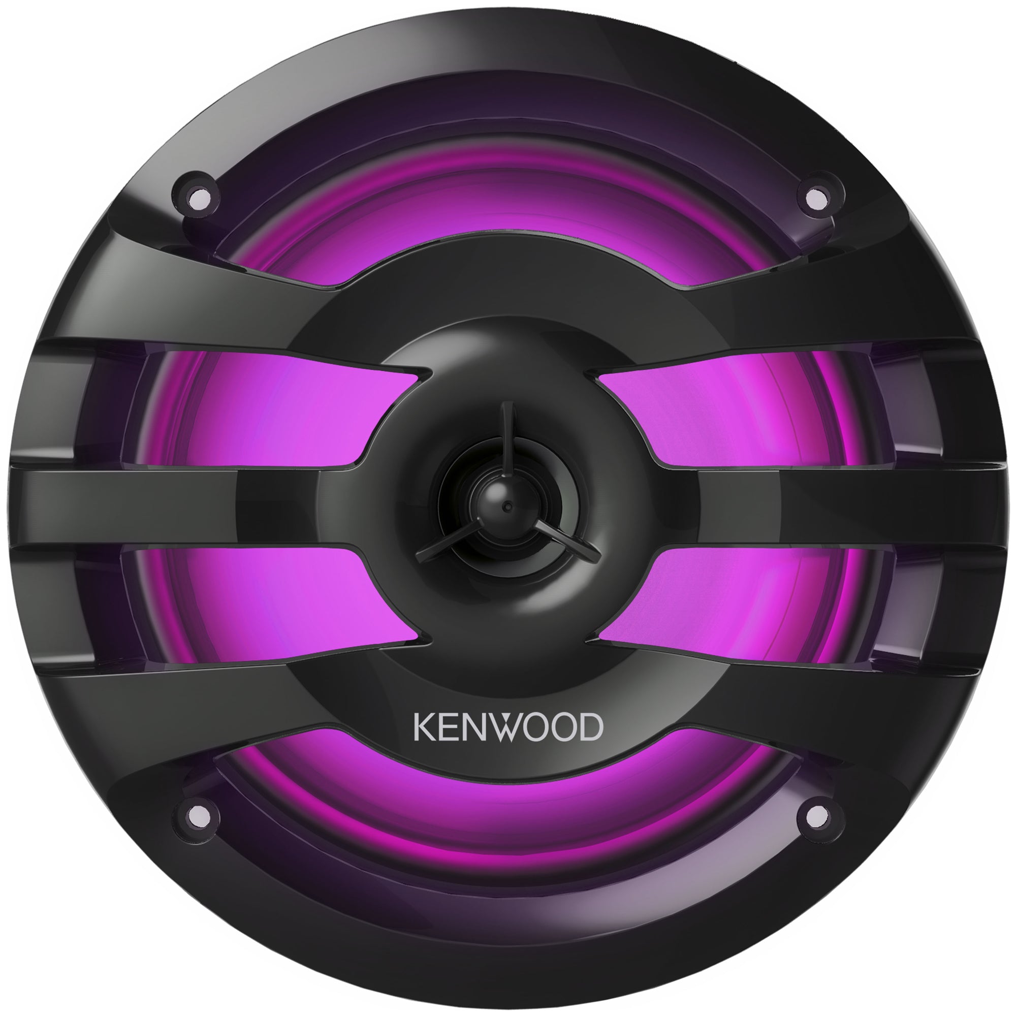 Kenwood KFC-1673MRBL, 6.5" 2-Way Coaxial Marine / Motorsport Speaker w/ LED Lighted Black Grille - 260W