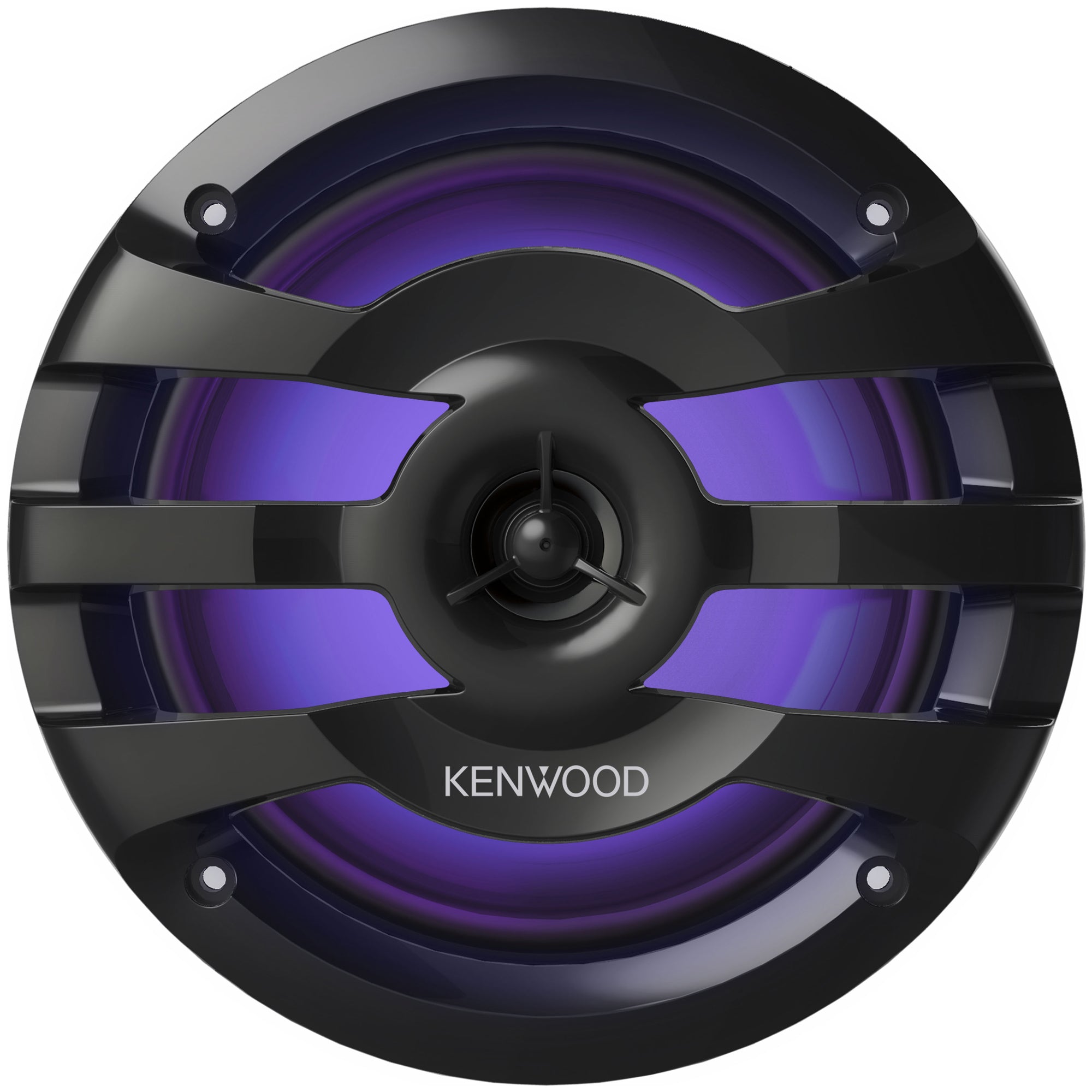 Kenwood KFC-1673MRBL, 6.5" 2-Way Coaxial Marine / Motorsport Speaker w/ LED Lighted Black Grille - 260W