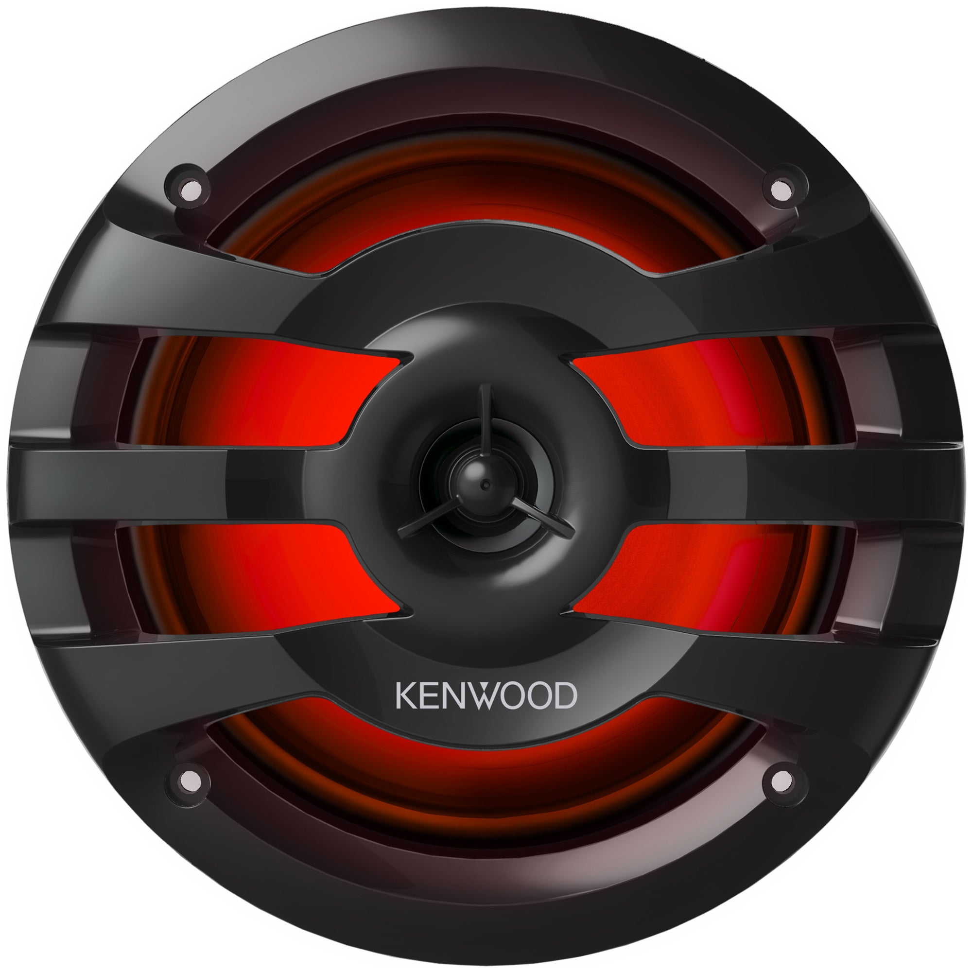 Kenwood KFC-1673MRBL, 6.5" 2-Way Coaxial Marine / Motorsport Speaker w/ LED Lighted Black Grille - 260W