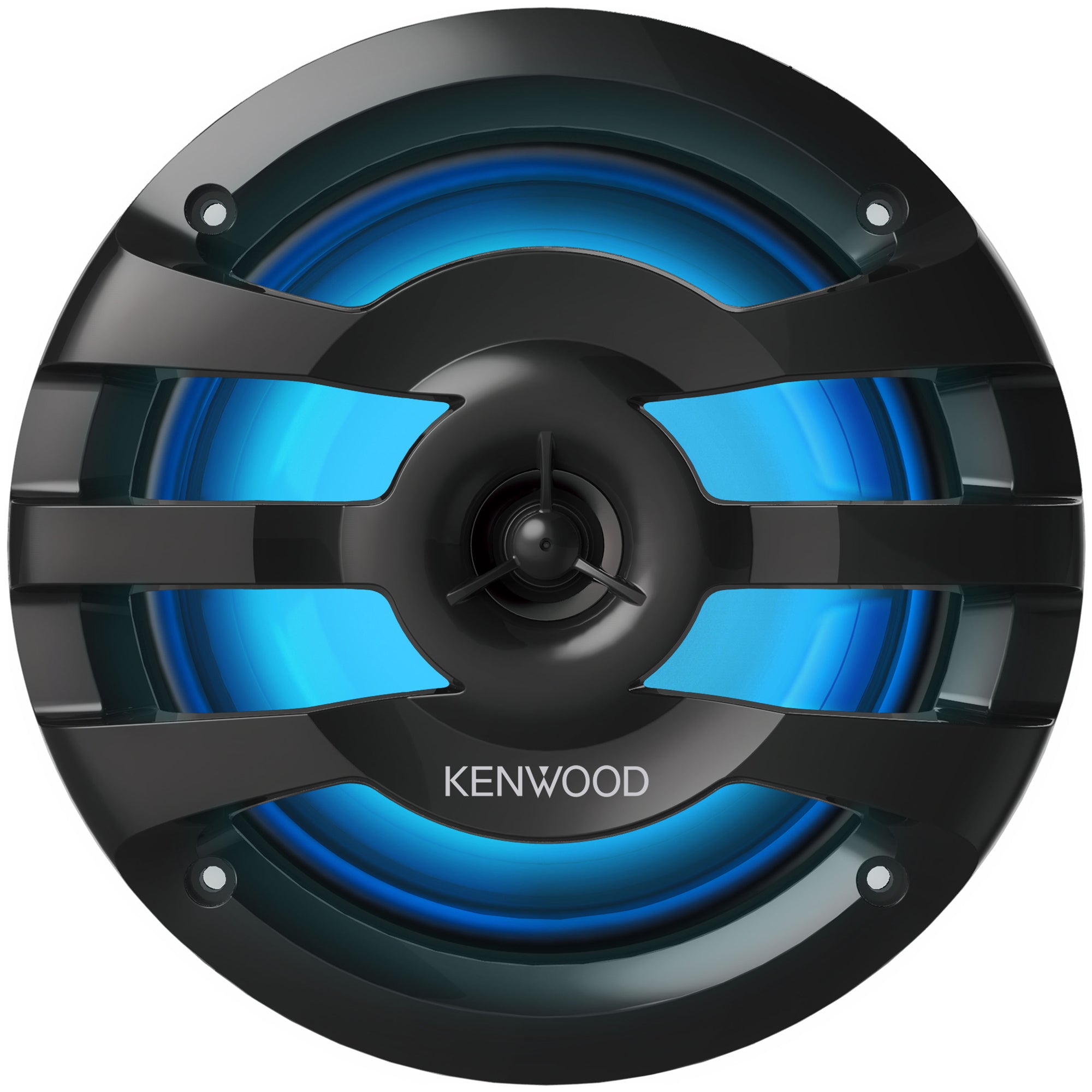 Kenwood KFC-1673MRBL, 6.5" 2-Way Coaxial Marine / Motorsport Speaker w/ LED Lighted Black Grille - 260W