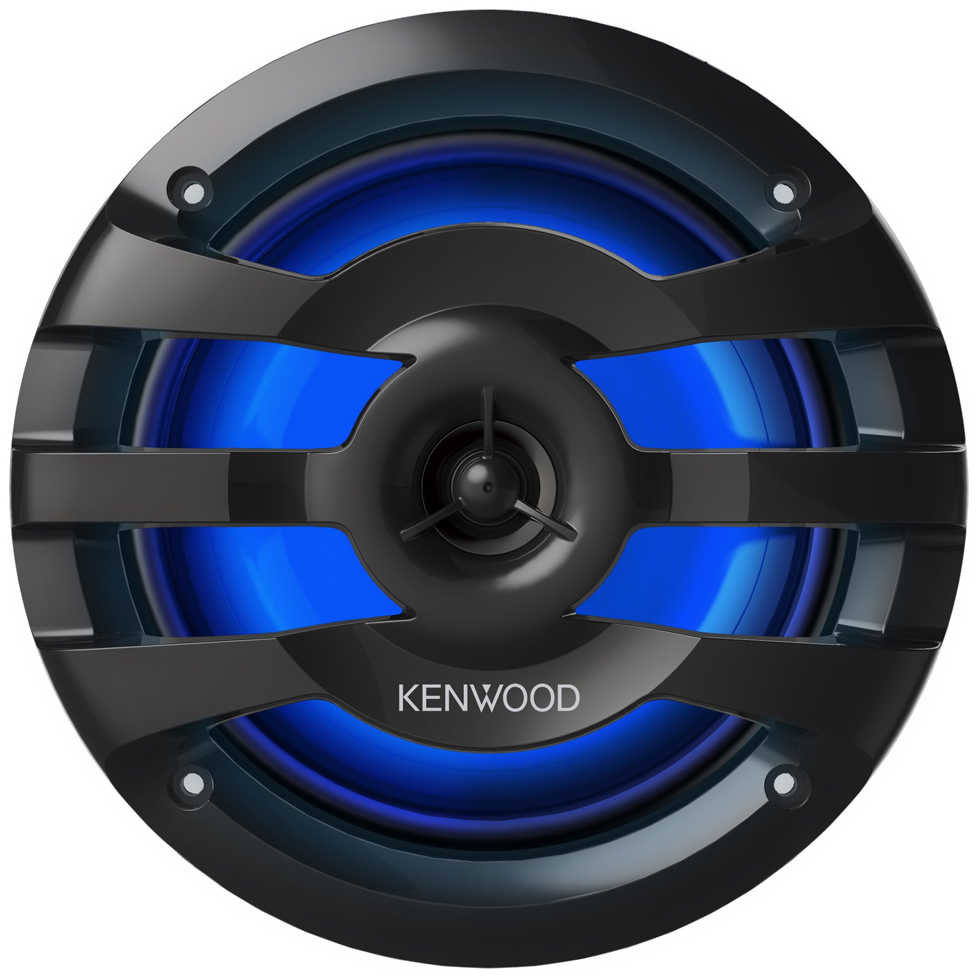 Kenwood KFC-1673MRBL, 6.5" 2-Way Coaxial Marine / Motorsport Speaker w/ LED Lighted Black Grille - 260W