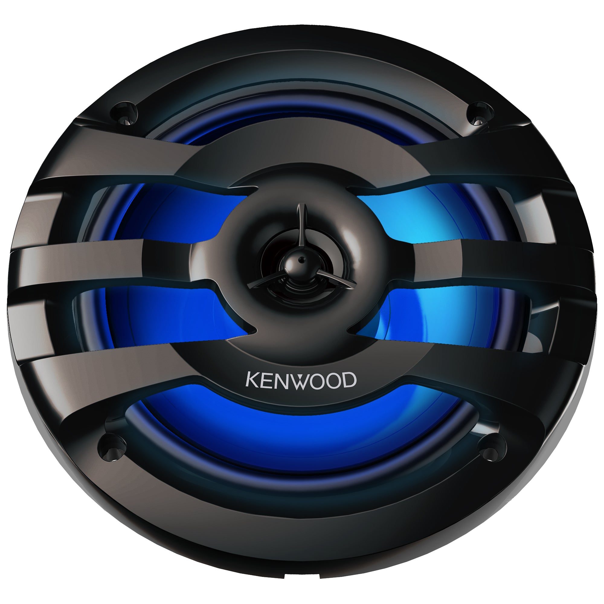 Kenwood KFC-1673MRBL, 6.5" 2-Way Coaxial Marine / Motorsport Speaker w/ LED Lighted Black Grille - 260W