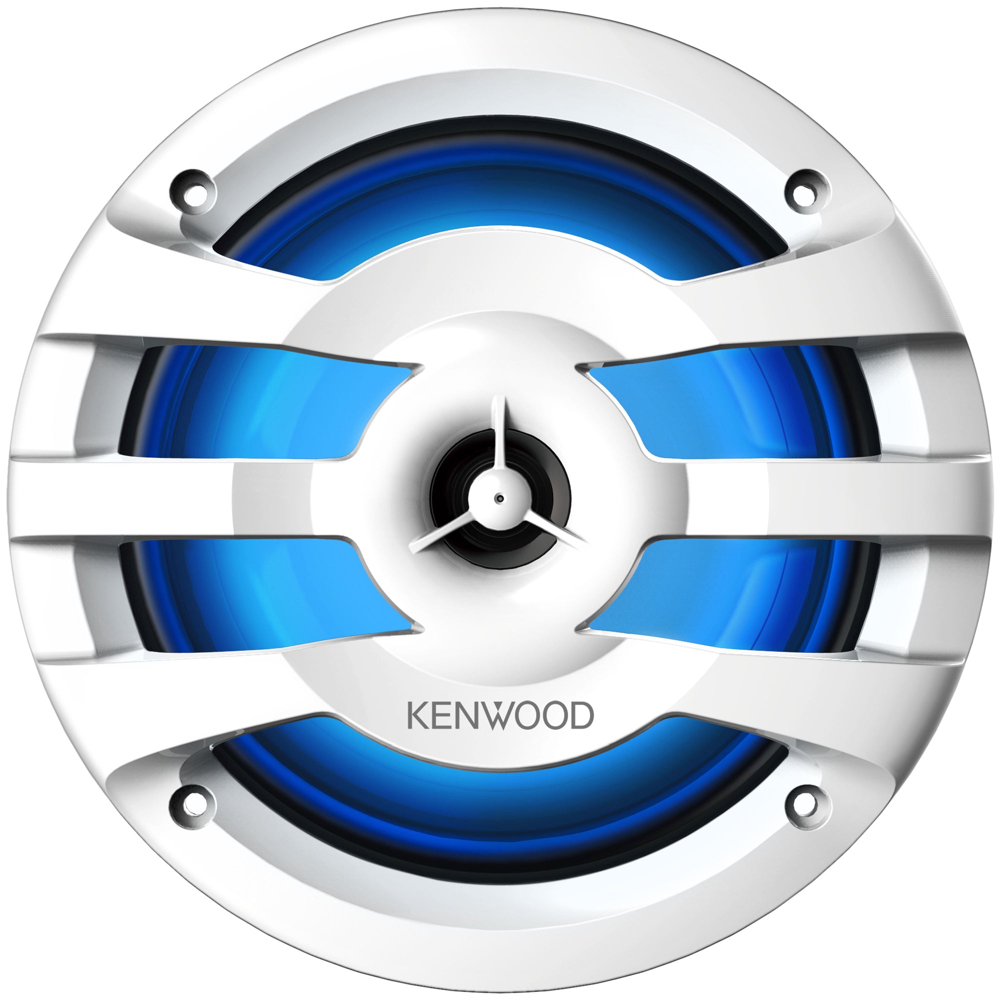 Kenwood KFC-1673MRWL, 6.5" 2-Way Coaxial Marine / Motorsport Speaker w/ LED Lighted White Grille - 260W