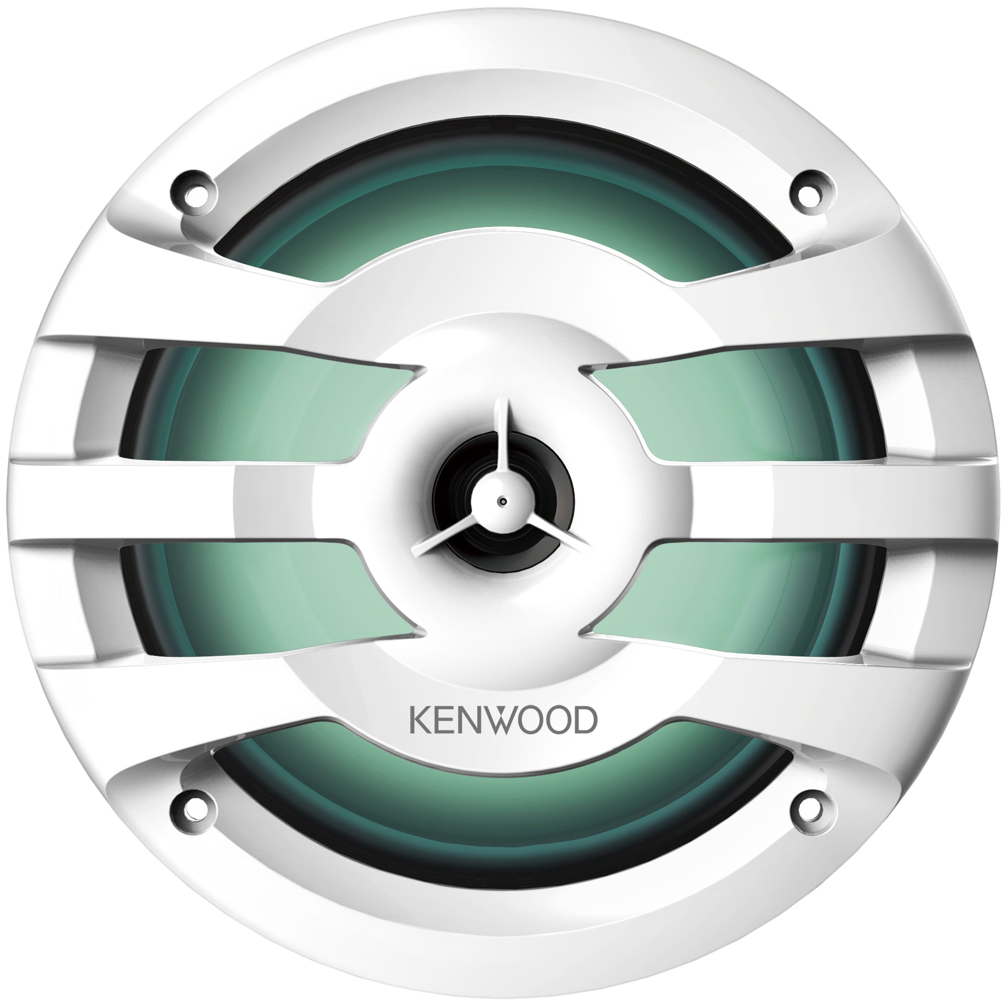 Kenwood KFC-1673MRWL, 6.5" 2-Way Coaxial Marine / Motorsport Speaker w/ LED Lighted White Grille - 260W