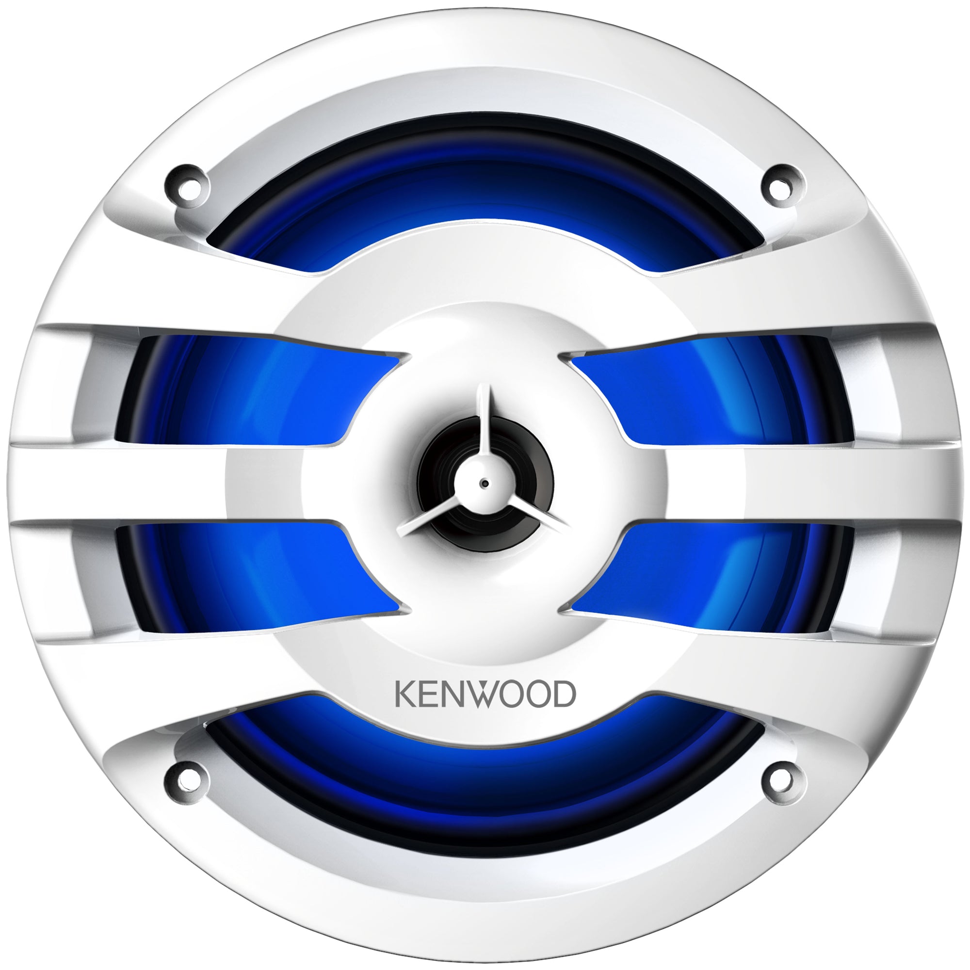 Kenwood KFC-1673MRWL, 6.5" 2-Way Coaxial Marine / Motorsport Speaker w/ LED Lighted White Grille - 260W