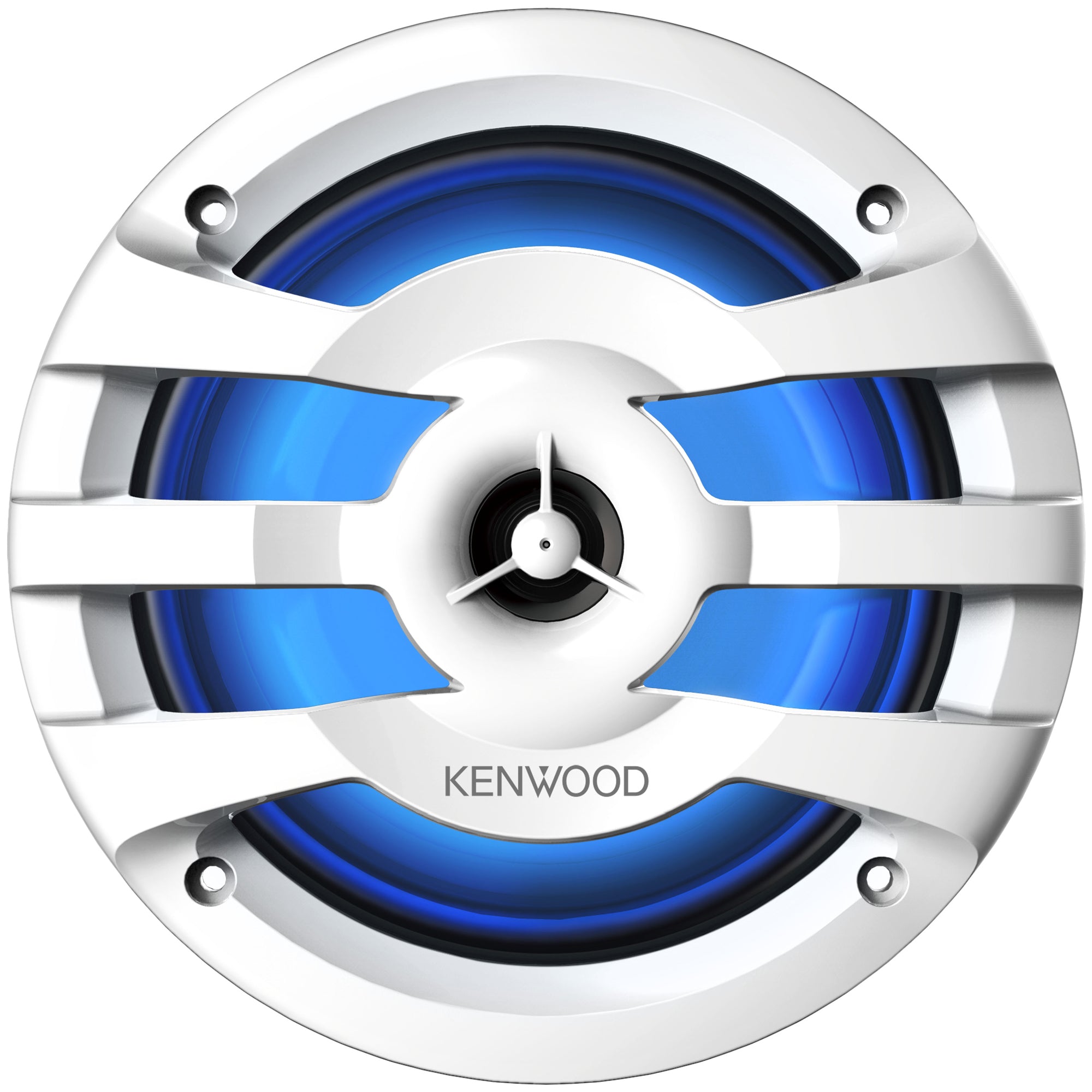 Kenwood KFC-1673MRWL, 6.5" 2-Way Coaxial Marine / Motorsport Speaker w/ LED Lighted White Grille - 260W