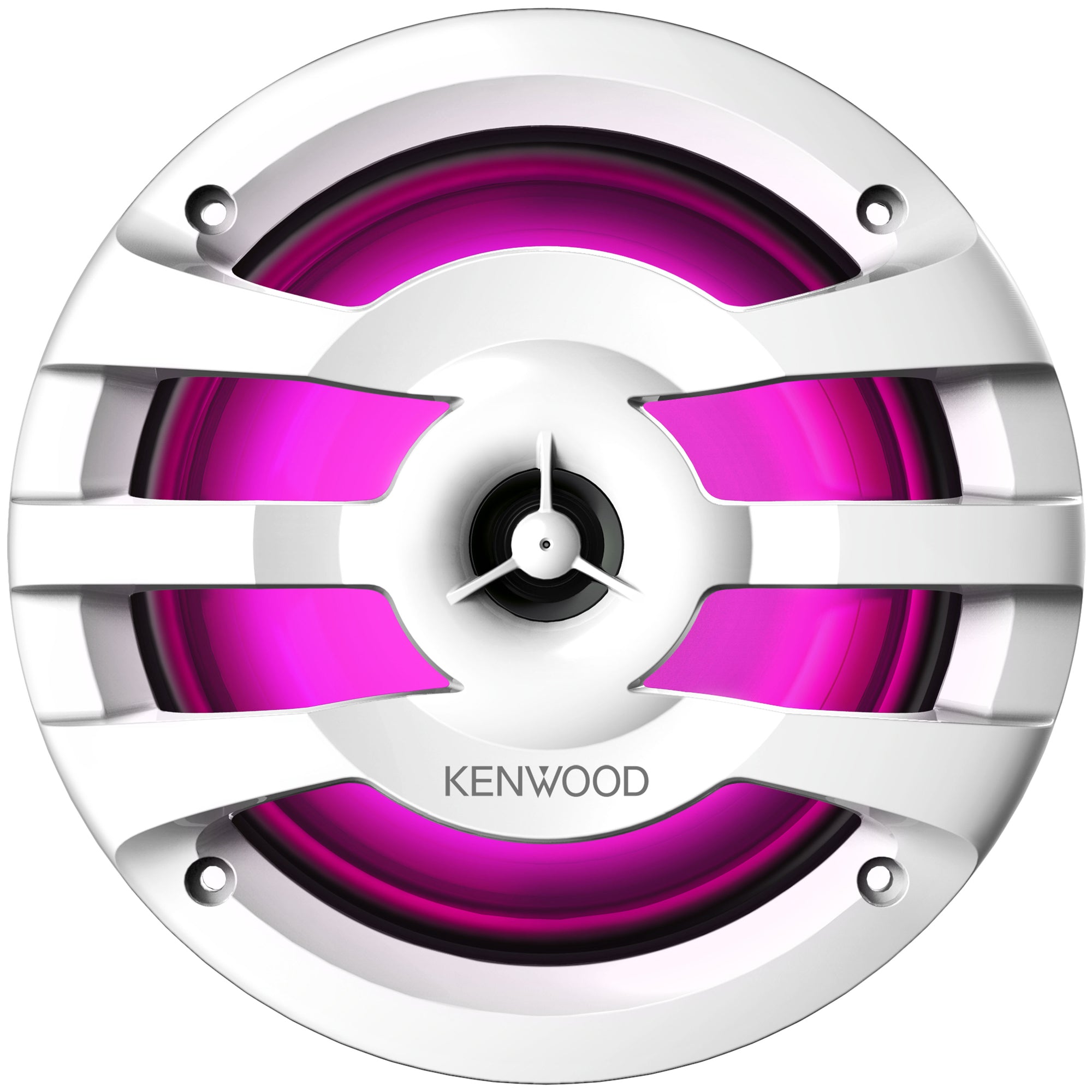 Kenwood KFC-1673MRWL, 6.5" 2-Way Coaxial Marine / Motorsport Speaker w/ LED Lighted White Grille - 260W