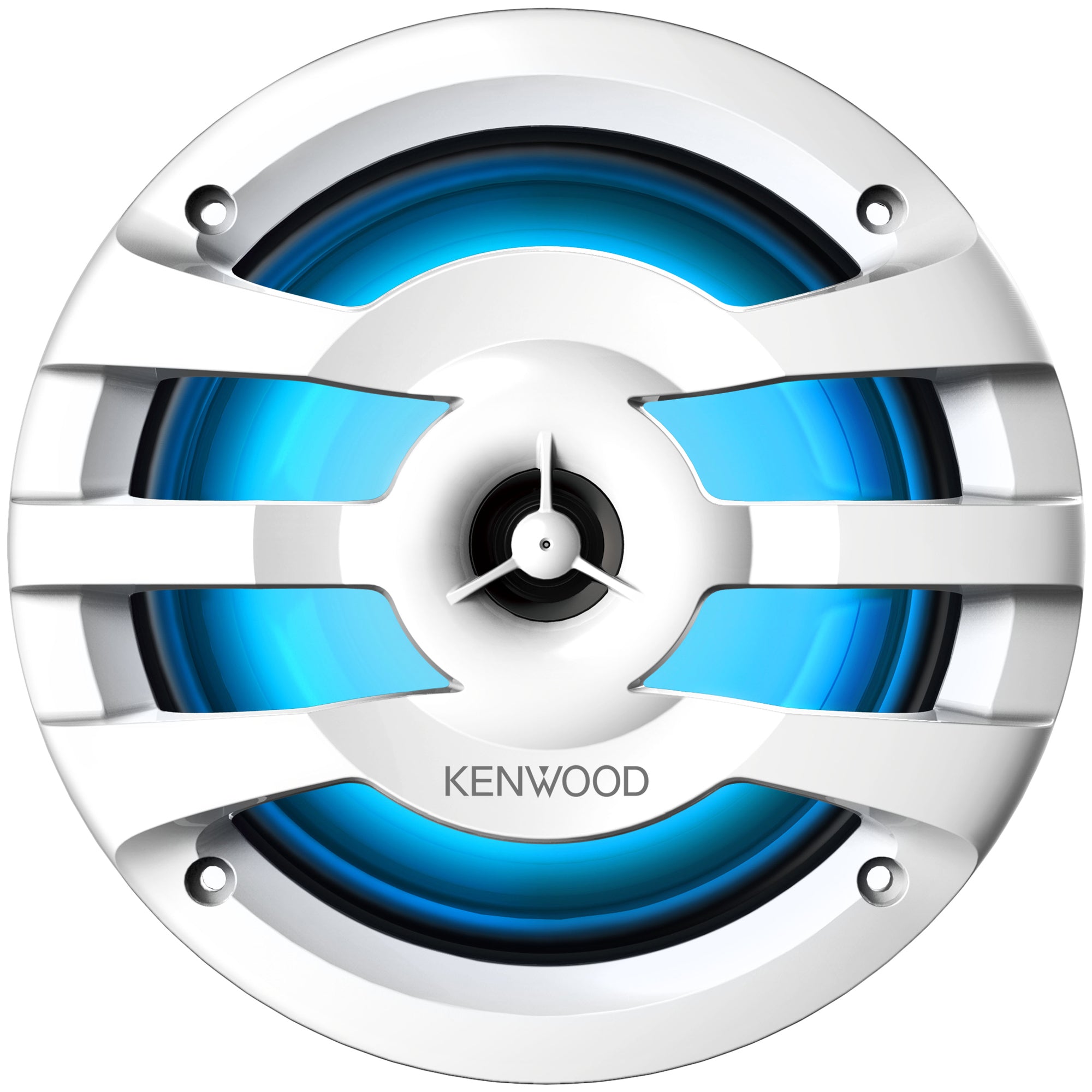 Kenwood KFC-1673MRWL, 6.5" 2-Way Coaxial Marine / Motorsport Speaker w/ LED Lighted White Grille - 260W