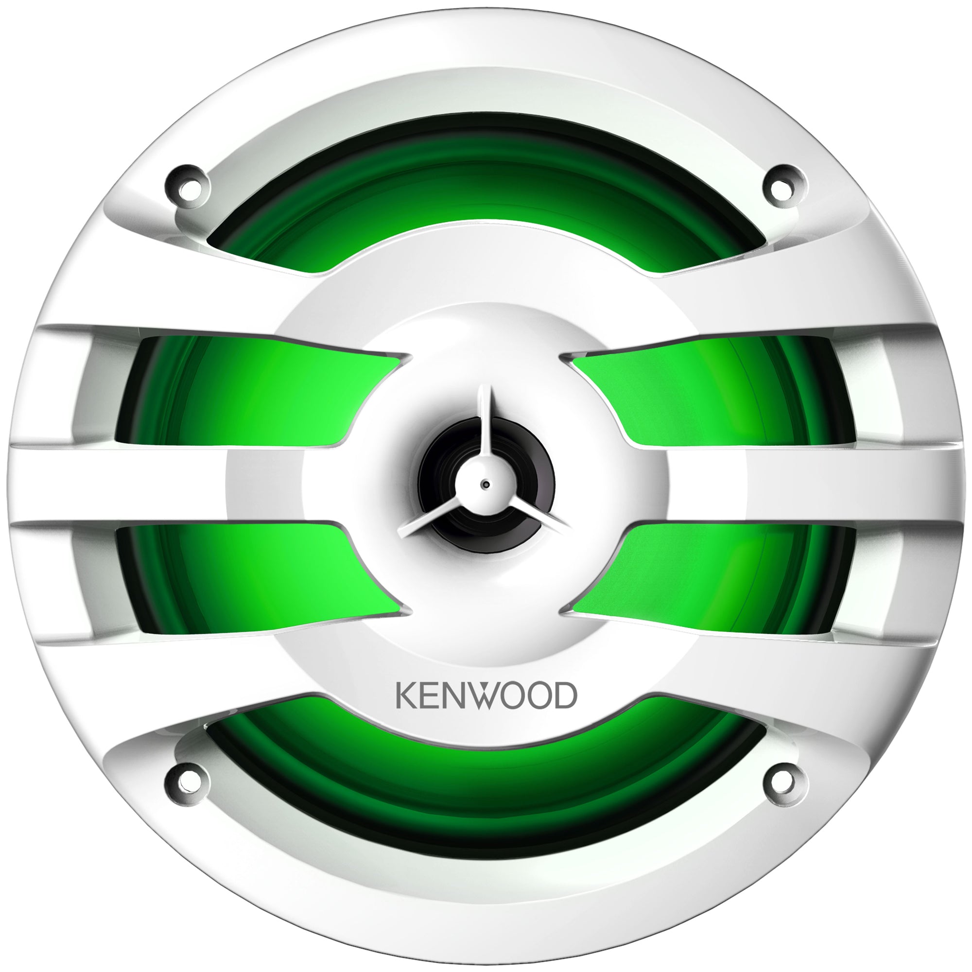Kenwood KFC-1673MRWL, 6.5" 2-Way Coaxial Marine / Motorsport Speaker w/ LED Lighted White Grille - 260W