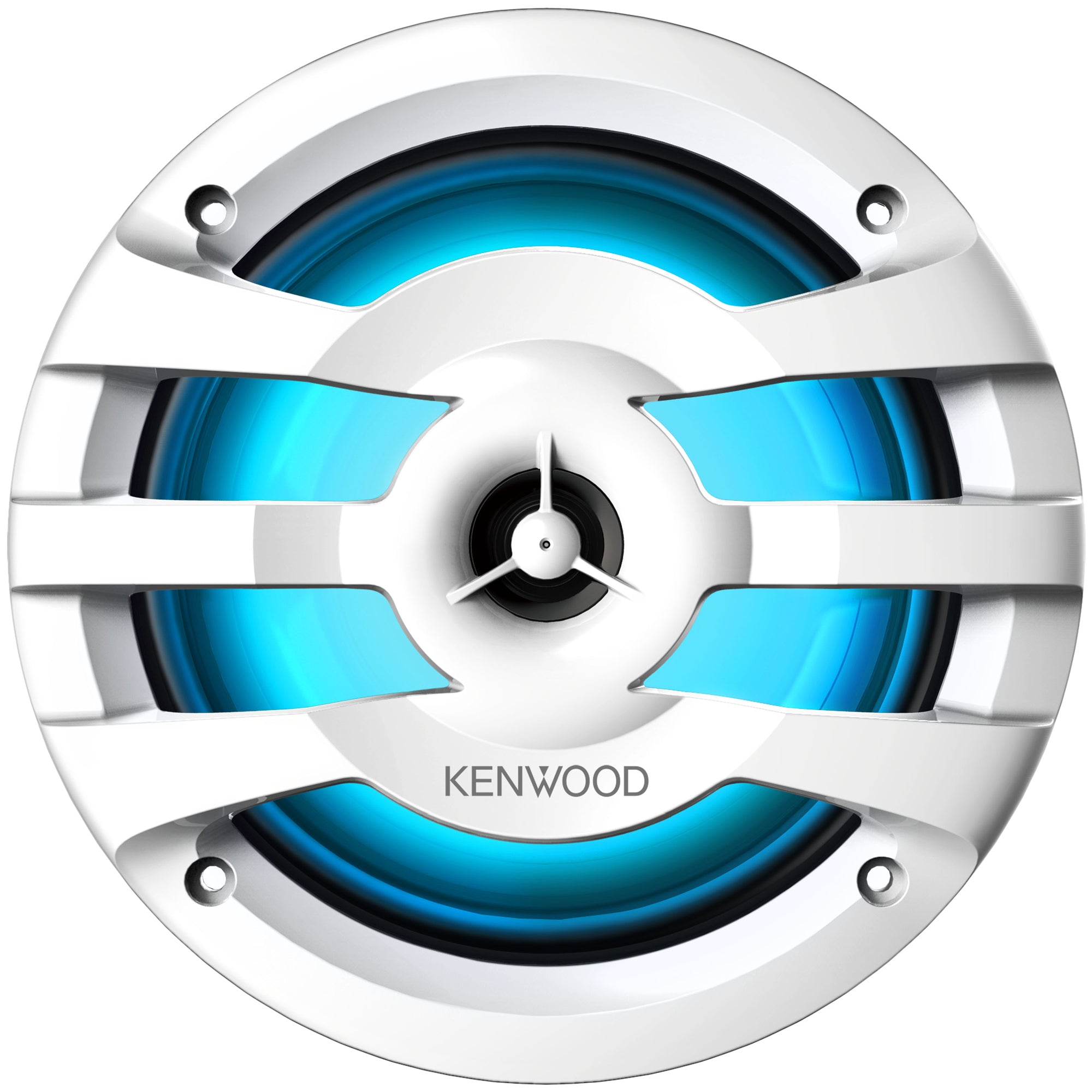 Kenwood KFC-1673MRWL, 6.5" 2-Way Coaxial Marine / Motorsport Speaker w/ LED Lighted White Grille - 260W