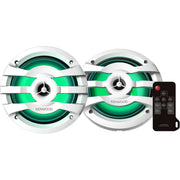 Kenwood KFC-1673MRWL, 6.5" 2-Way Coaxial Marine / Motorsport Speaker w/ LED Lighted White Grille - 260W