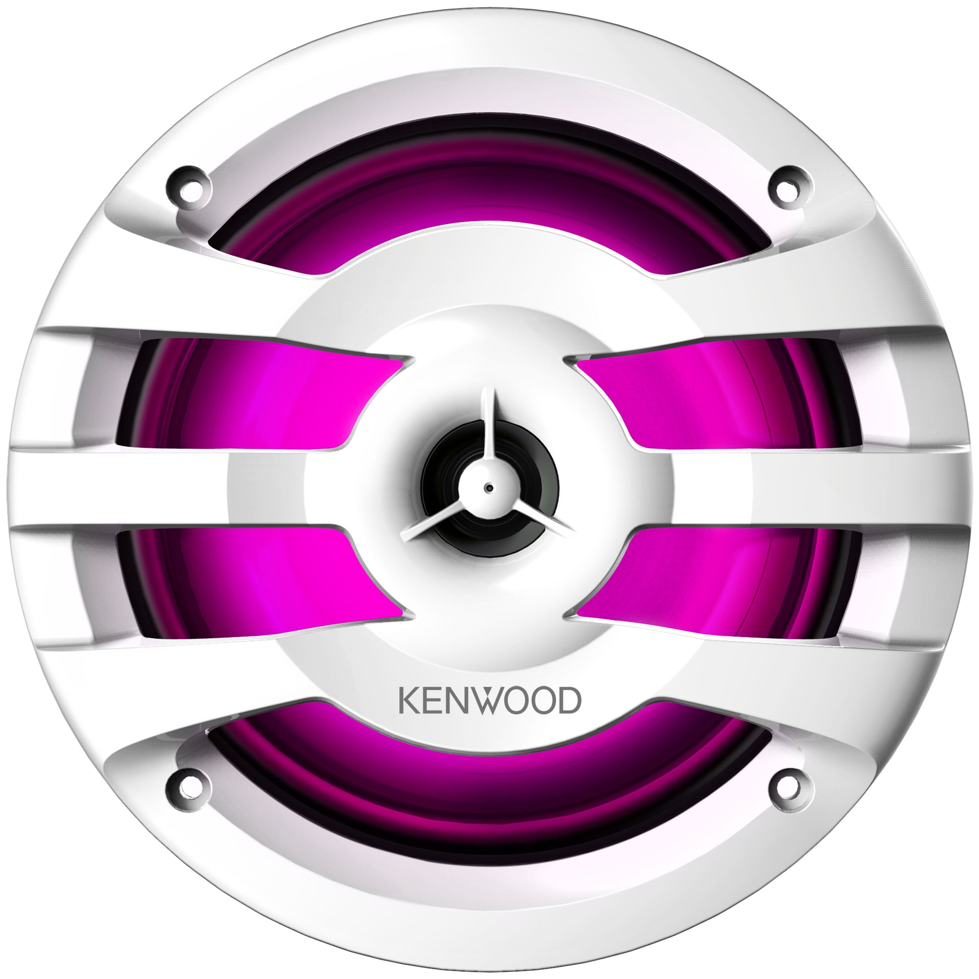 Kenwood KFC-1673MRWL, 6.5" 2-Way Coaxial Marine / Motorsport Speaker w/ LED Lighted White Grille - 260W